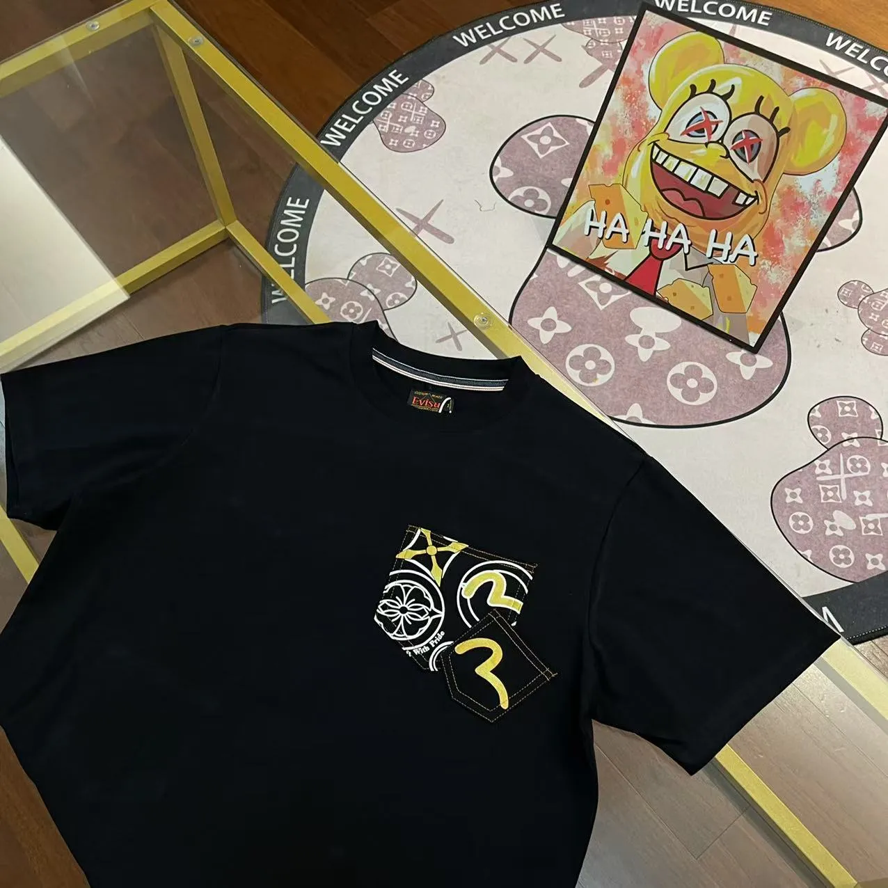 ， EVISU 2025New Arrival ： Size：S-XXL S 44 96 68 100-120 M 46 102 70 120-140 L 48 108 72 140-160 XL 50 116 74 160-180 XXL 52 122 76 180